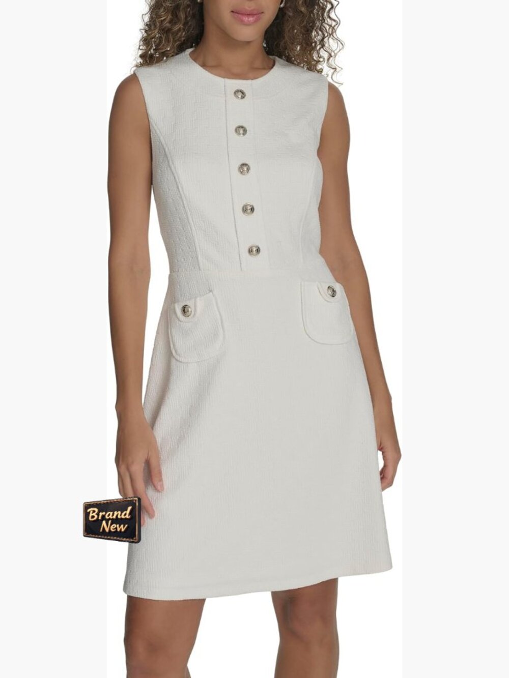 Sleeveless Fit and Flare Dress with Pockets